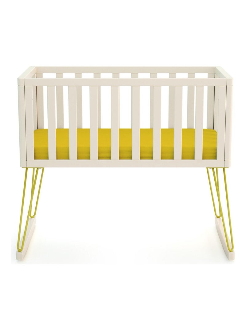 Jurababy schommelwieg only in hout wit en geel 40 x 80 cm Geel - Kiabi