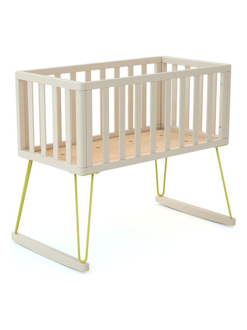 Jurababy schommelwieg only in hout wit en geel 40 x 80 cm Geel - Kiabi