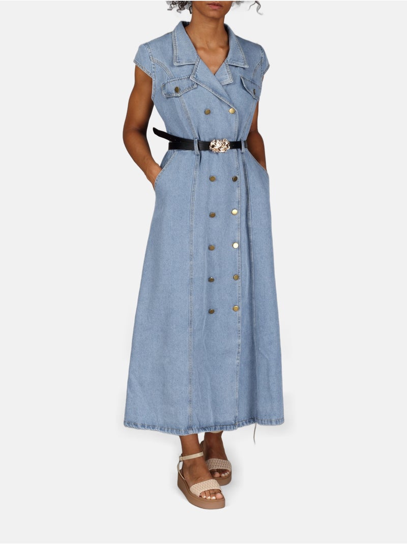 Jurk bedrukt Blauw - Kiabi