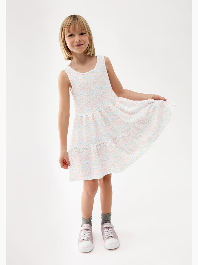Jurk conguitos estampado de corazones Wit - Kiabi