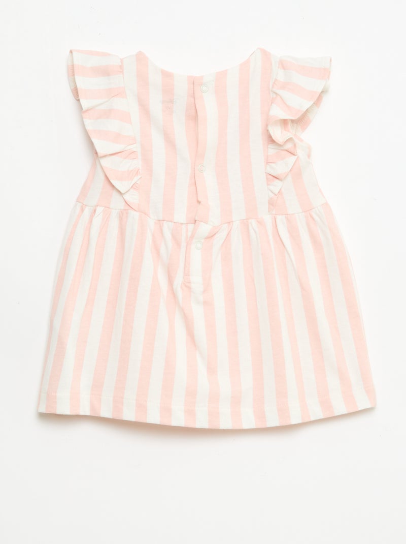Jurk 'Disney' met ruches van licht katoen Rose - Kiabi