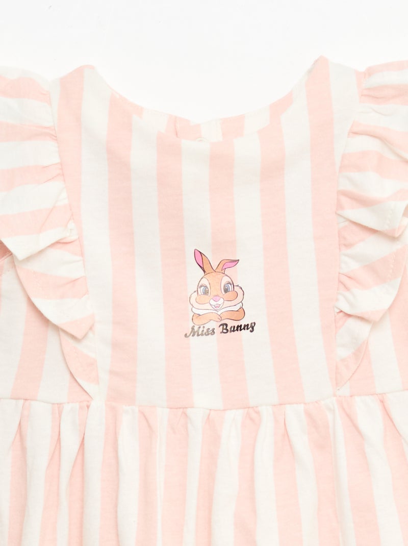Jurk 'Disney' met ruches van licht katoen Rose - Kiabi