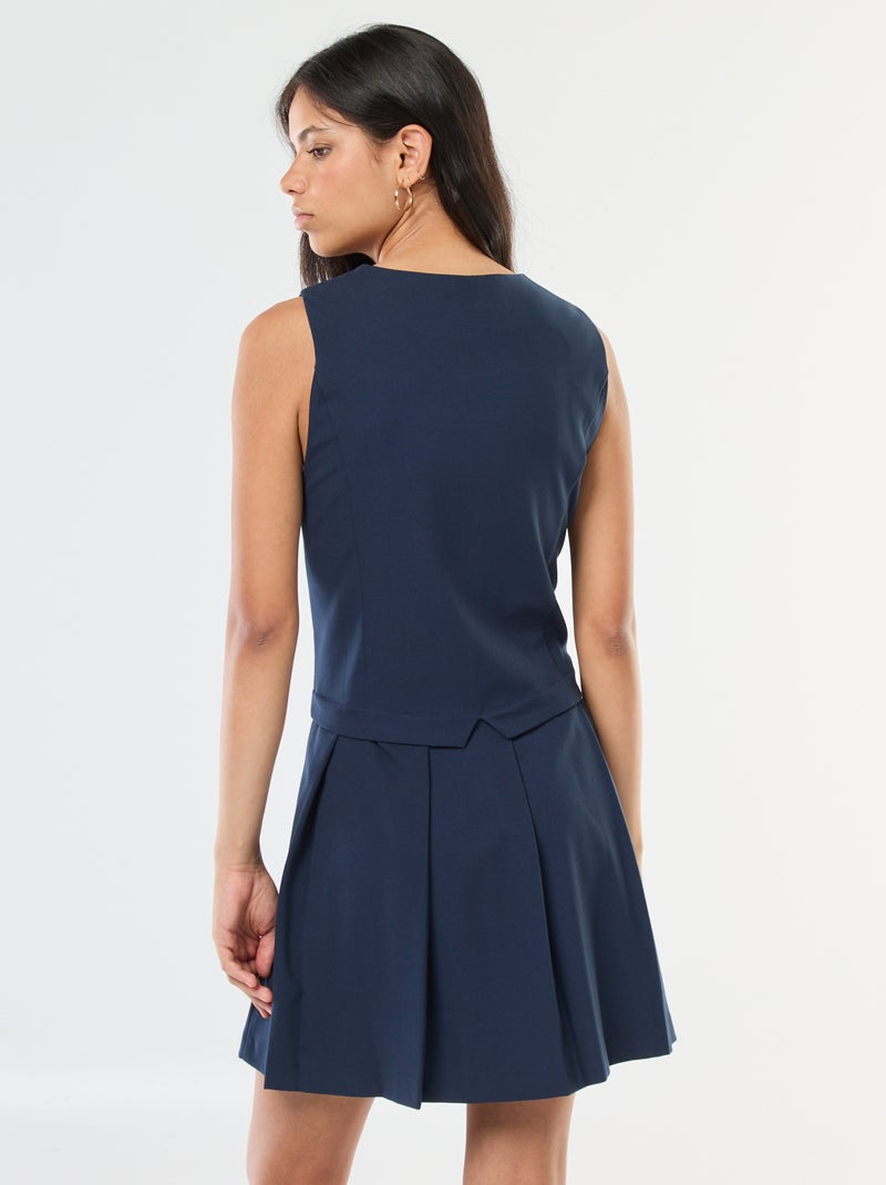 Jurk met 2-in-1-effect - Kostuumvestje + rok Blauw - Kiabi