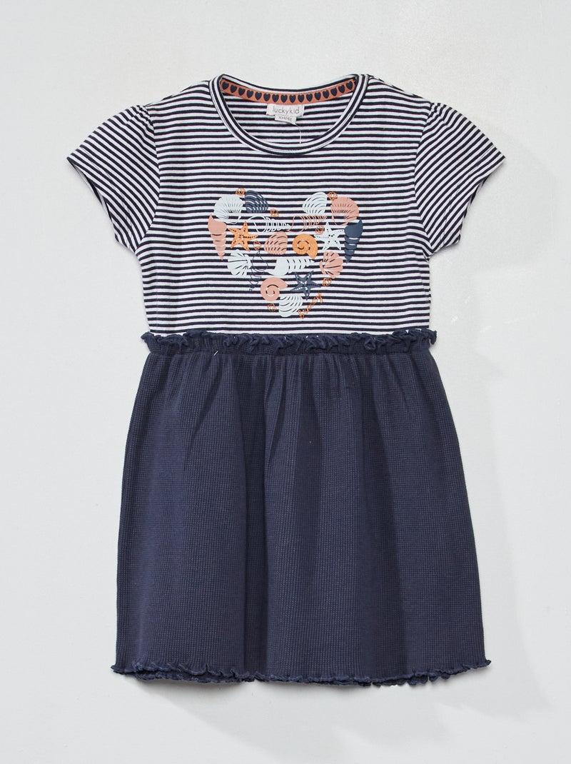Jurk met 2-in-1-effect BLAUW - Kiabi