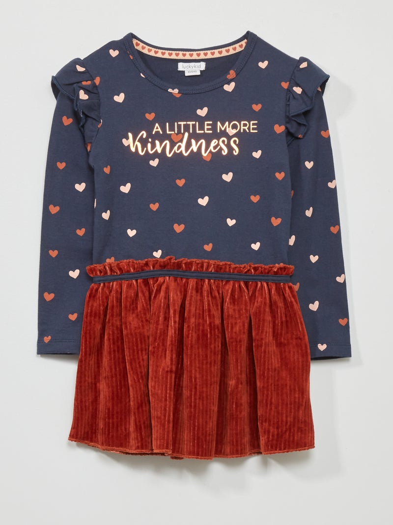 Jurk met 2-in-1-effect BLAUW - Kiabi