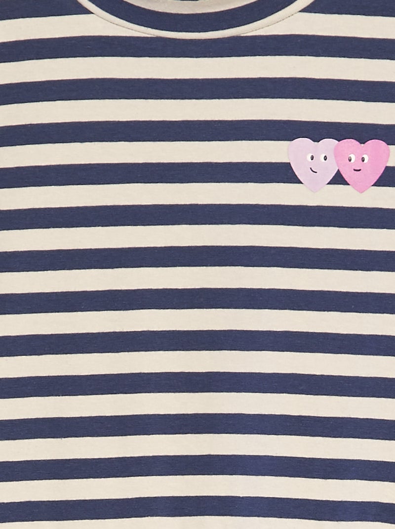 Jurk met 2-in-1-effect en hartjesprint BLAUW - Kiabi