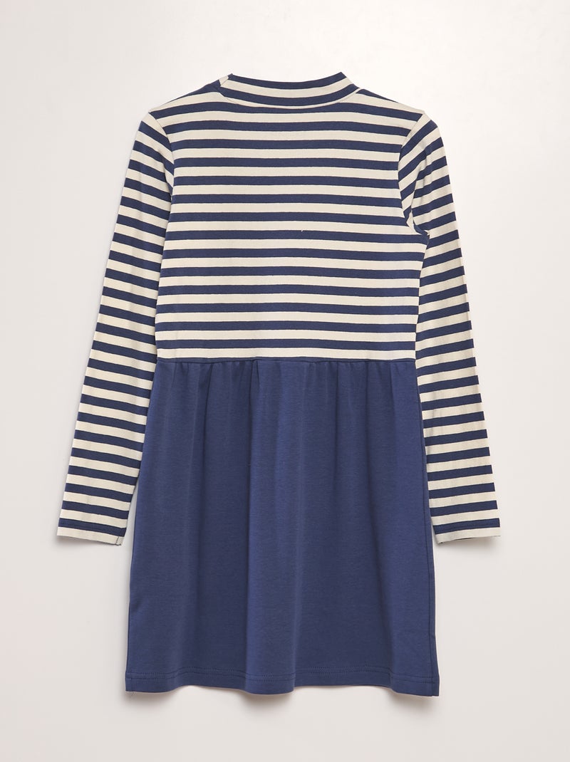 Jurk met 2-in-1-effect en hartjesprint BLAUW - Kiabi