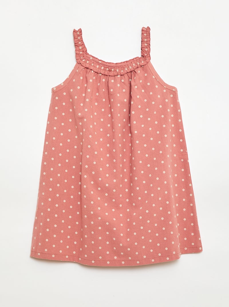 Jurk met bandjes en volantkraag Rose - Kiabi