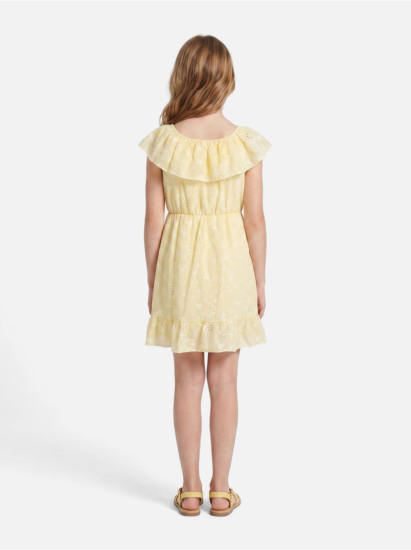 Jurk met bloemenprint - Kids Star Geel - Kiabi