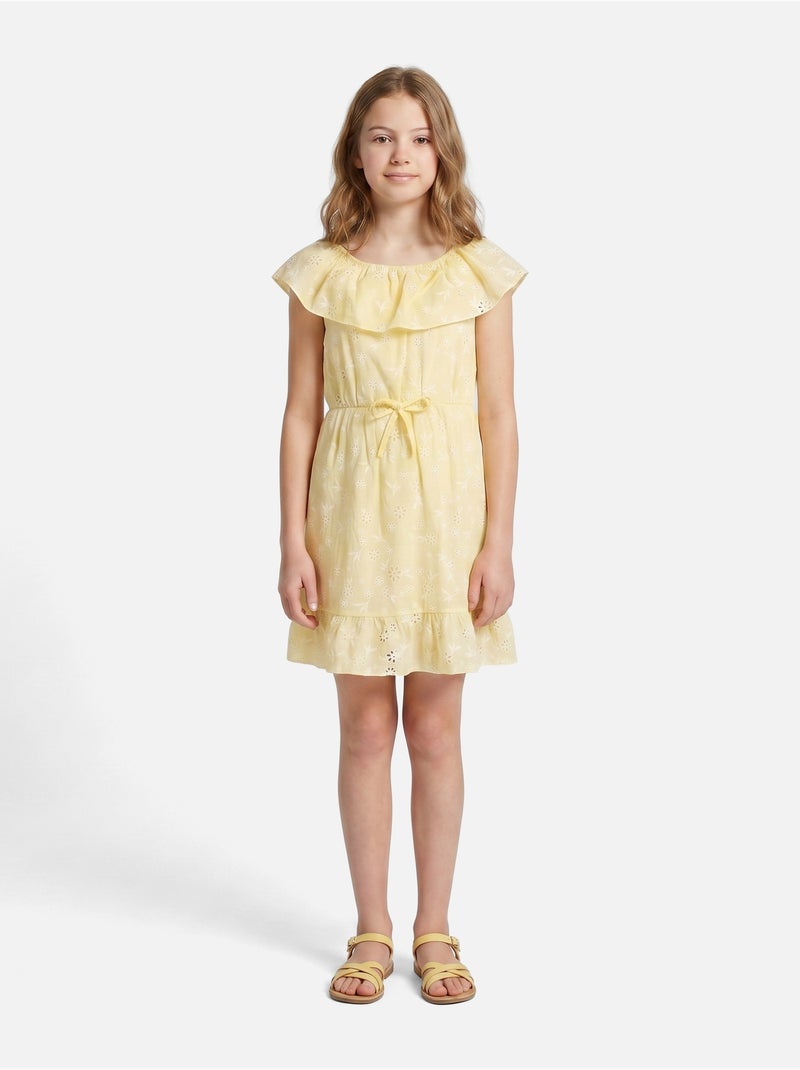 Jurk met bloemenprint - Kids Star Geel - Kiabi