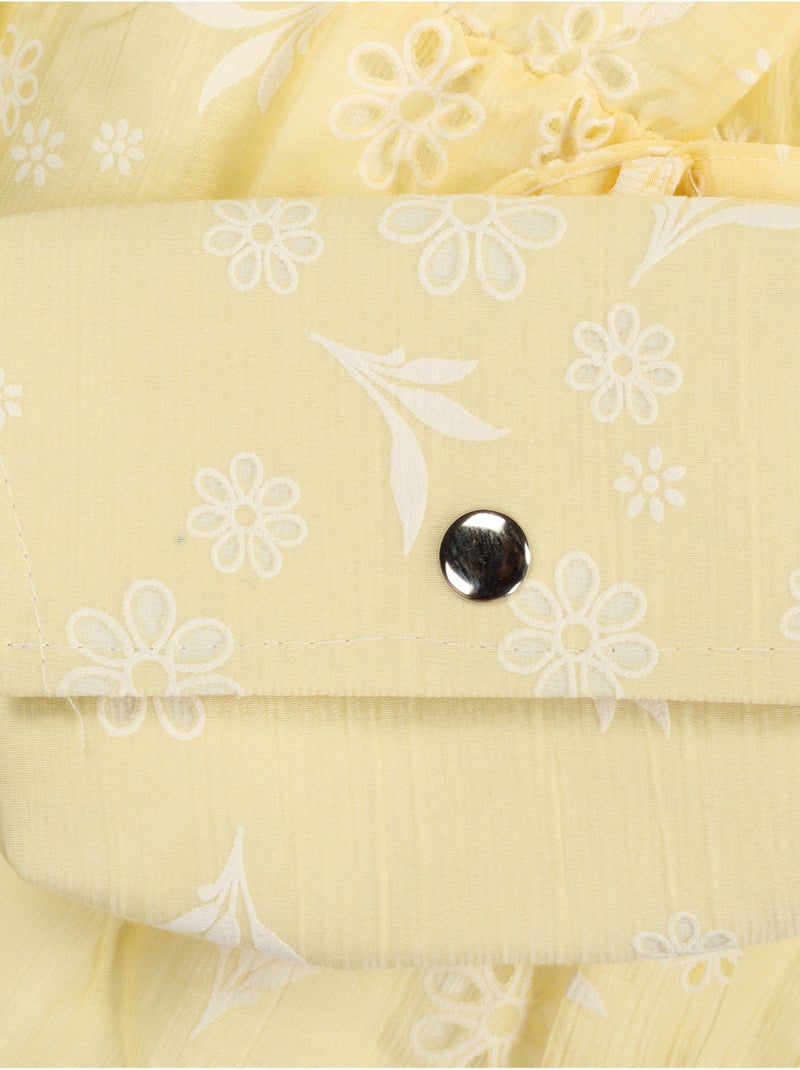 Jurk met bloemenprint - Kids Star Geel - Kiabi