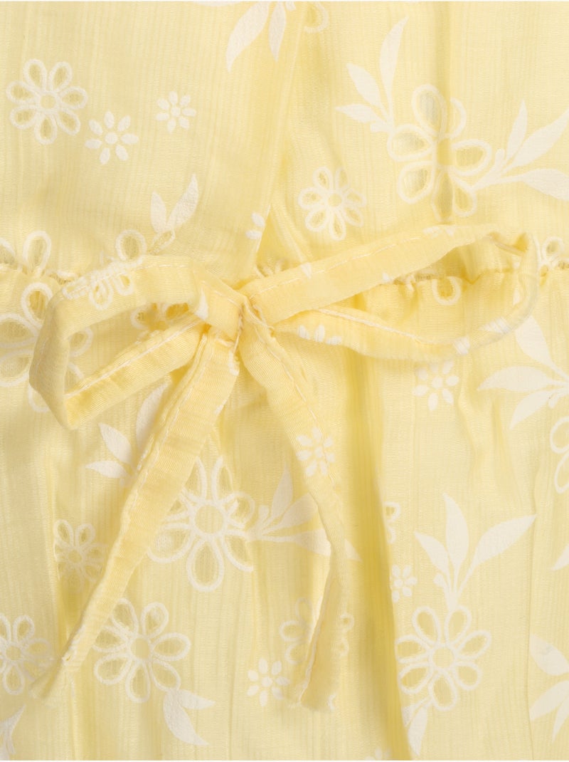 Jurk met bloemenprint - Kids Star Geel - Kiabi