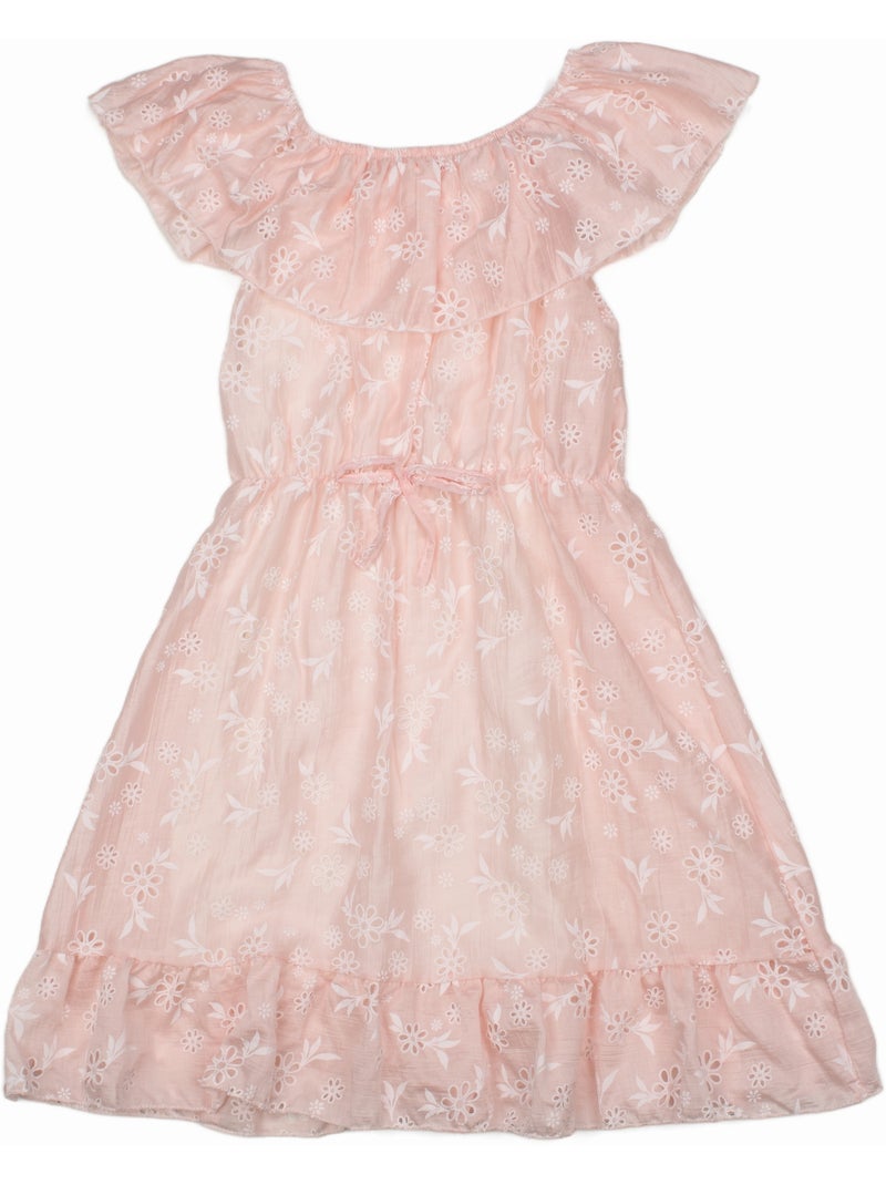 Jurk met bloemenprint - Kids Star Lichtroze - Kiabi