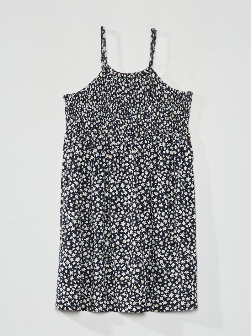 Spaghettibandjes Jurk Met Blauwe Bloemenprint