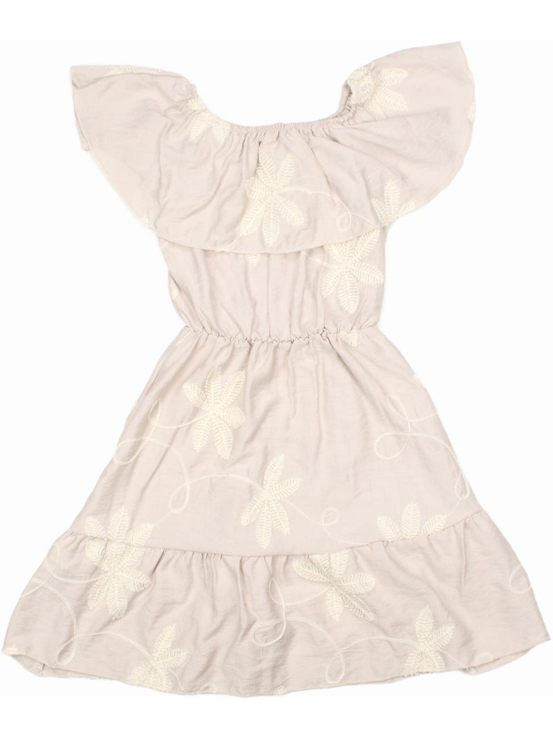 Jurk met elastische tailleband - Kids Star Crème - Kiabi