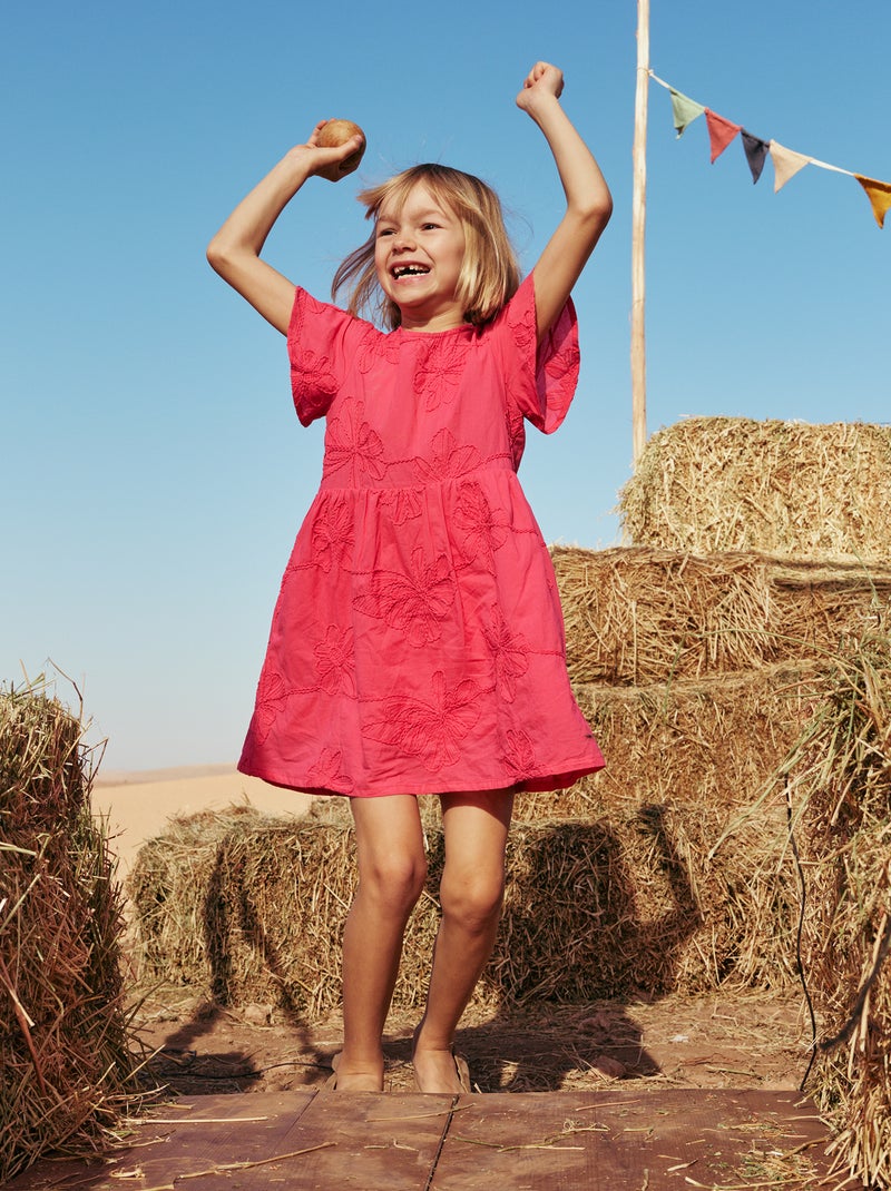 Jurk met fantasie bloemenborduursels Rose - Kiabi