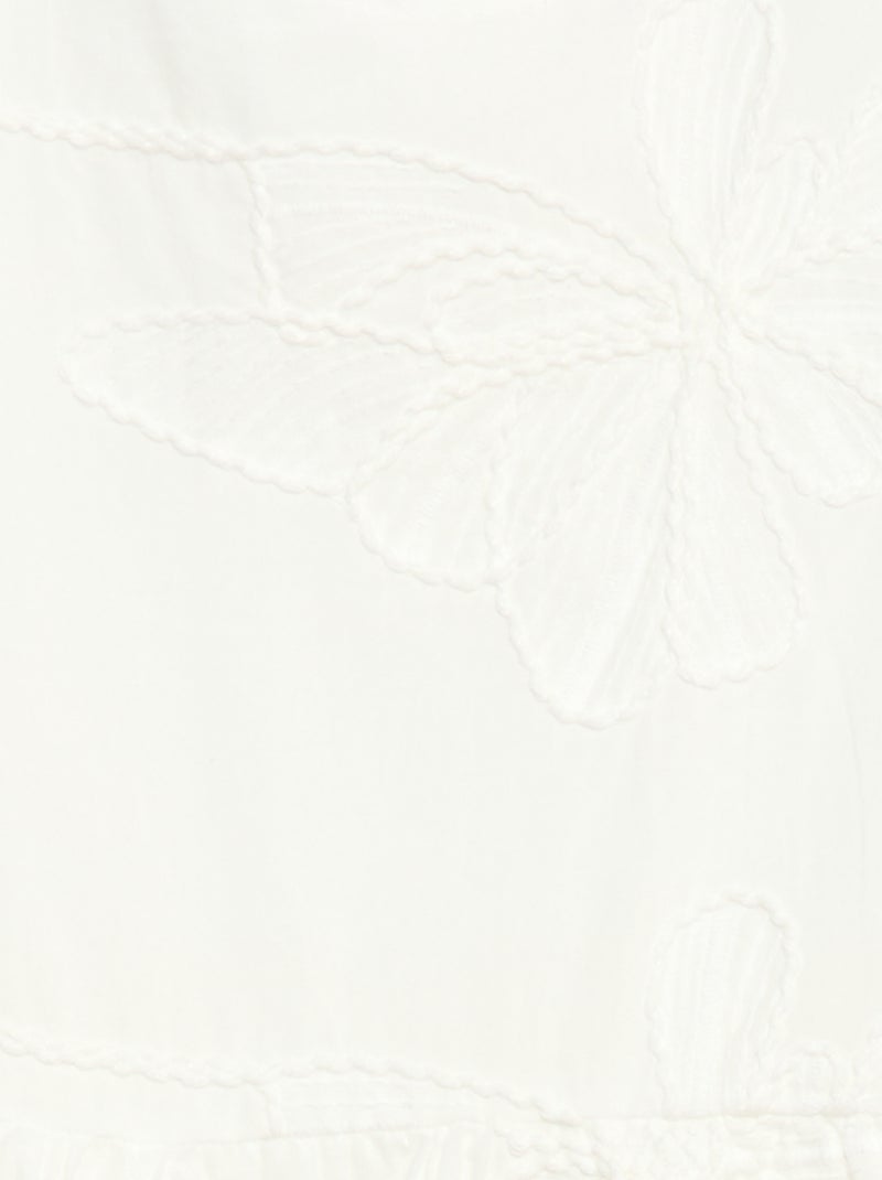 Jurk met fantasie bloemenborduursels Wit - Kiabi