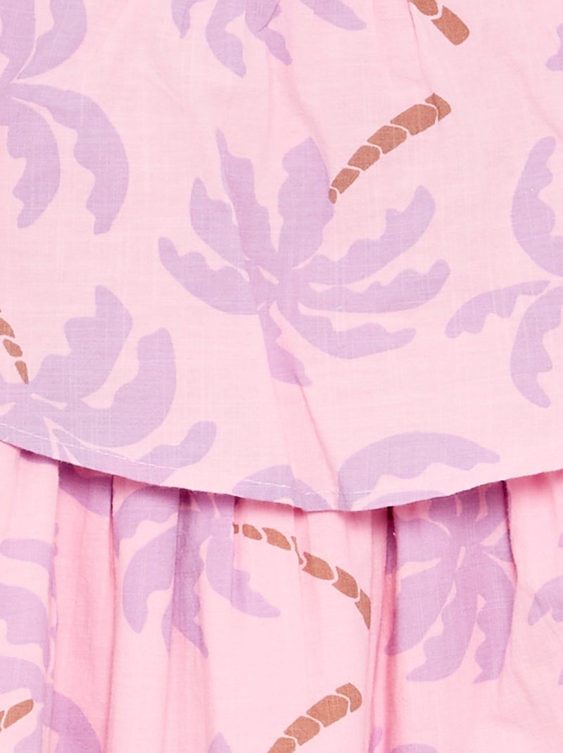 Jurk met gekruiste bandjes en ruches, hoesmodel Rose - Kiabi