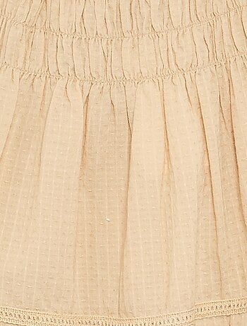 Jurk met geplooide en elastische bandjes