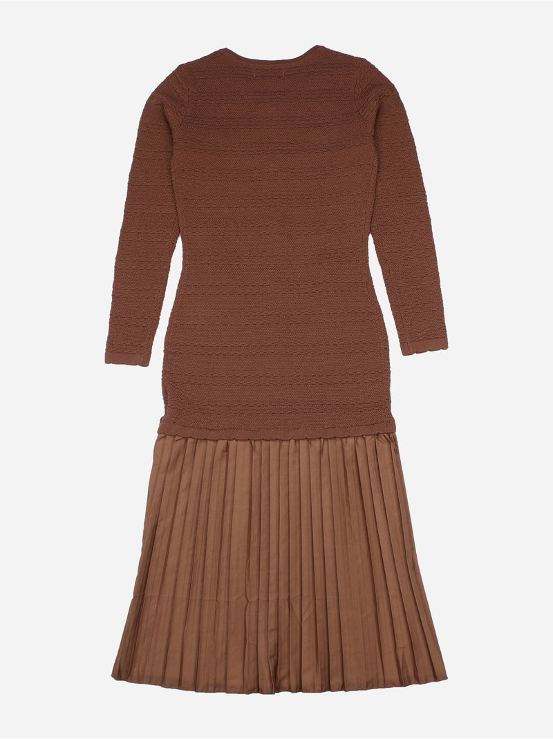 Jurk met knopen - Kids Star Bruin - Kiabi