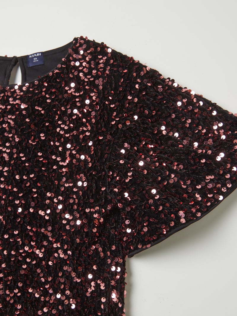 Jurk met korte mouw en lovertjes ROSE - Kiabi