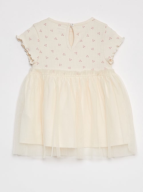 Jurk met korte mouw en rok van tule - Kiabi