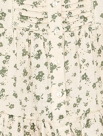 Jurk met korte mouwen en broderie anglaise