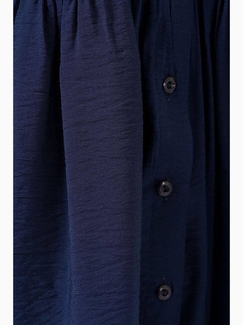 Jurk met korte mouwen en knopen bdart Marineblauw - Kiabi