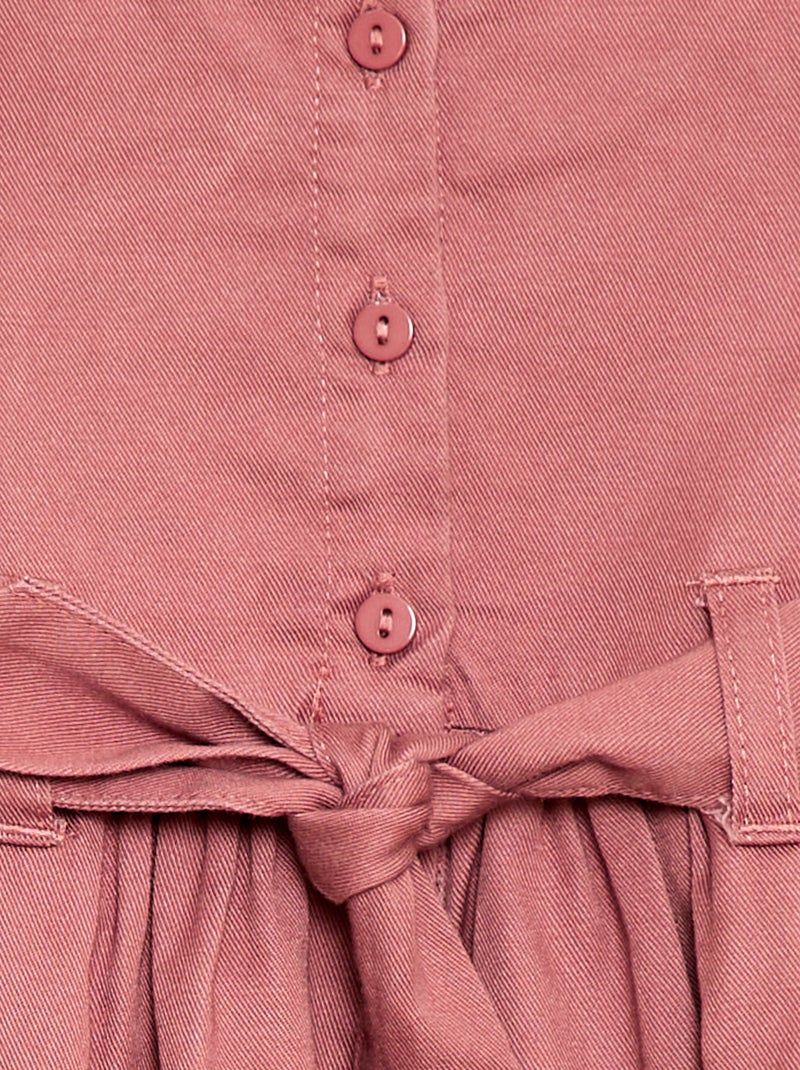 Jurk met korte mouwen en strikceintuur Rose - Kiabi