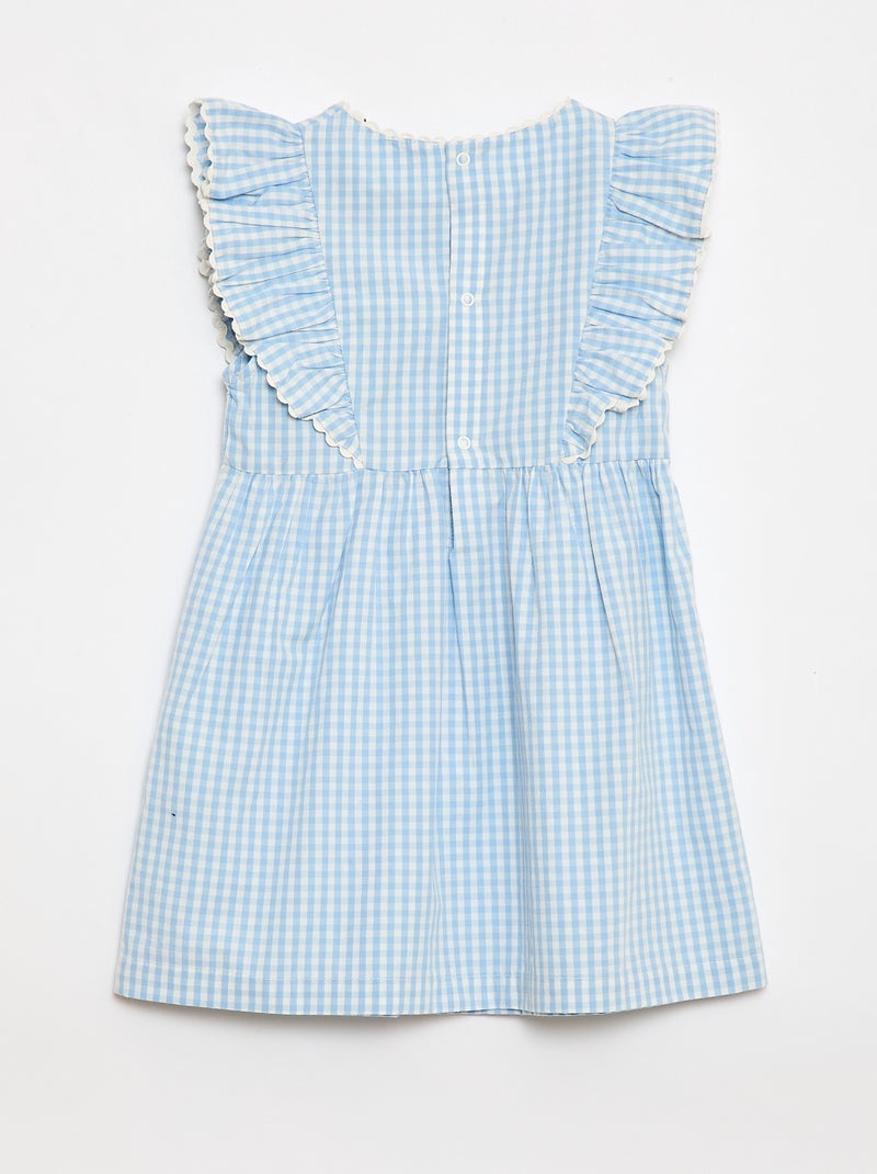 Jurk met korte mouwen en volants Blauw - Kiabi