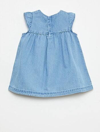Jurk met korte mouwen van licht denim