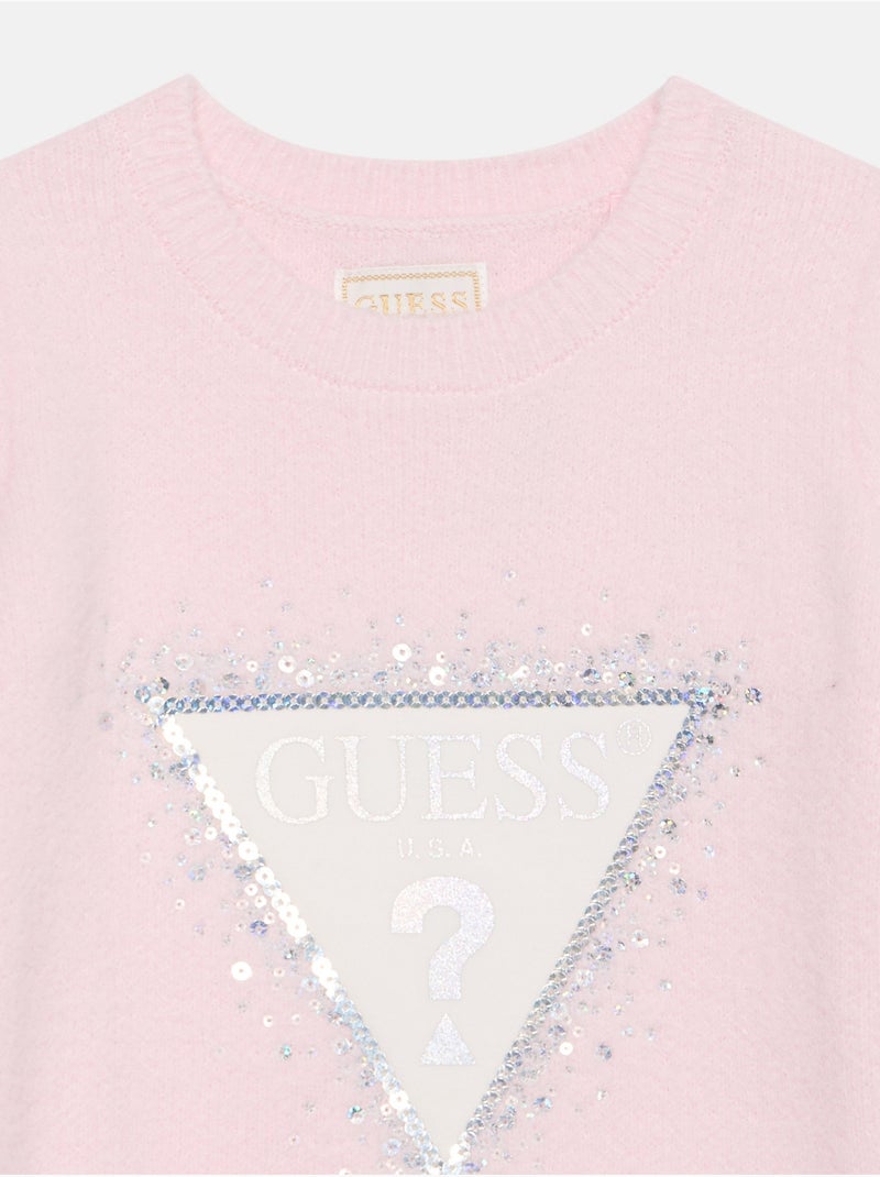 Jurk met lange mouwen - guess kids Lichtroze - Kiabi