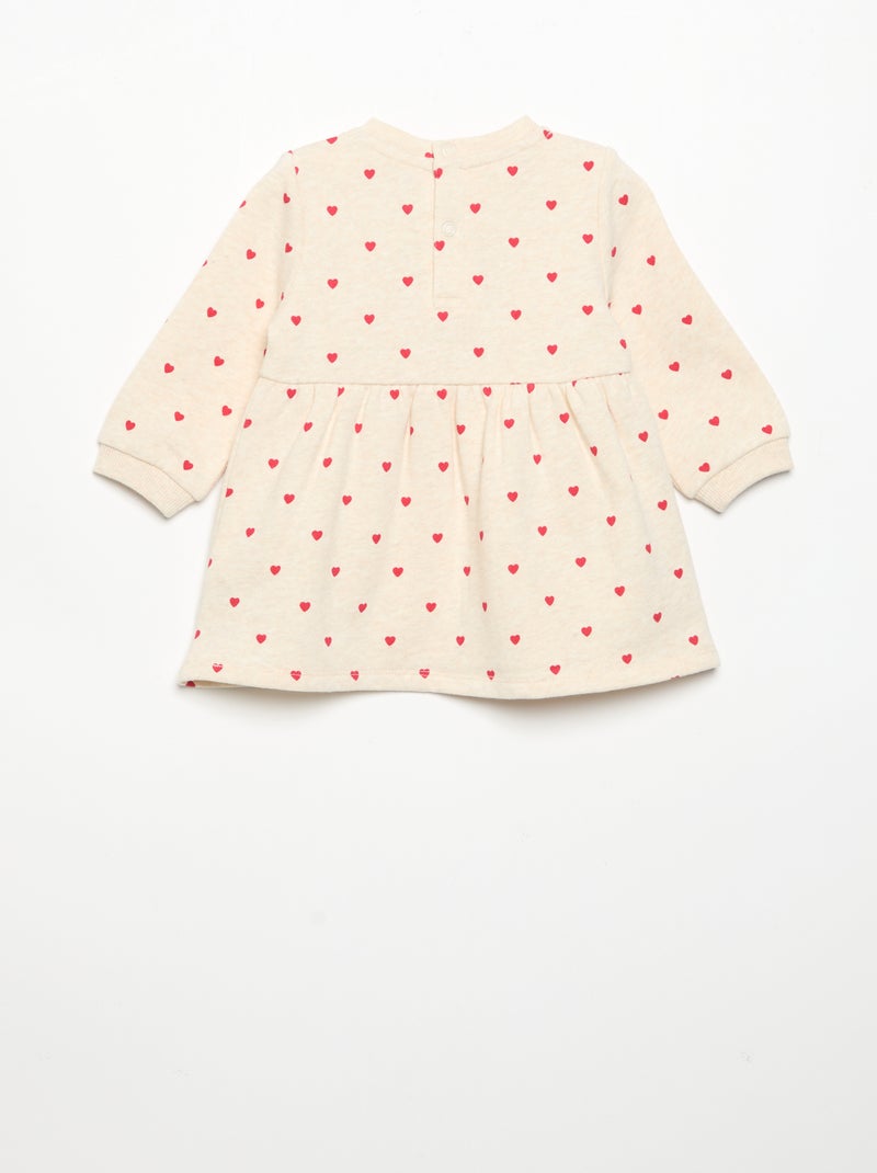 Jurk met lange mouwen en print Biege - Kiabi