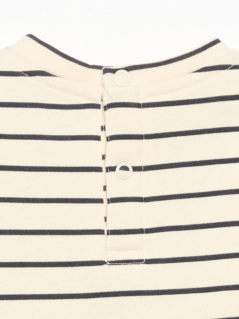 Jurk met lange mouwen en print Wit - Kiabi