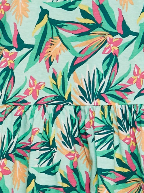 Jurk met motiefje en ruches langs de schouderbandjes - Kiabi