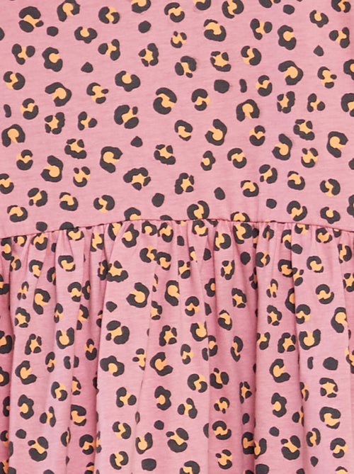 Jurk met motiefje en ruches langs de schouderbandjes - Kiabi