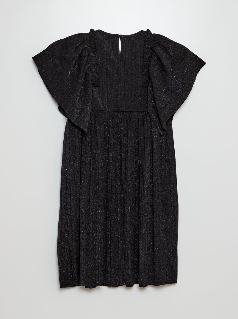 Jurk met plooien en pailletten zwart - Kiabi