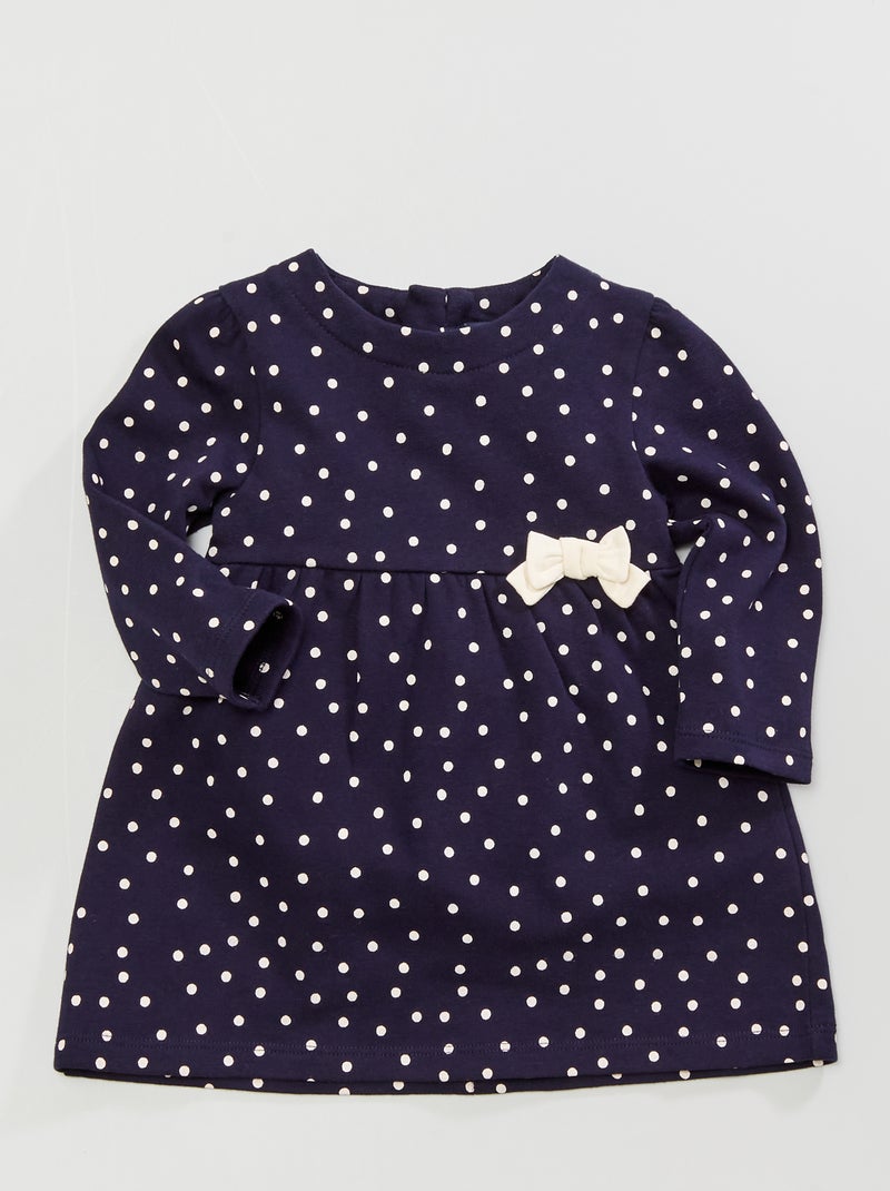 Jurk met print en lange mouwen BLAUW - Kiabi