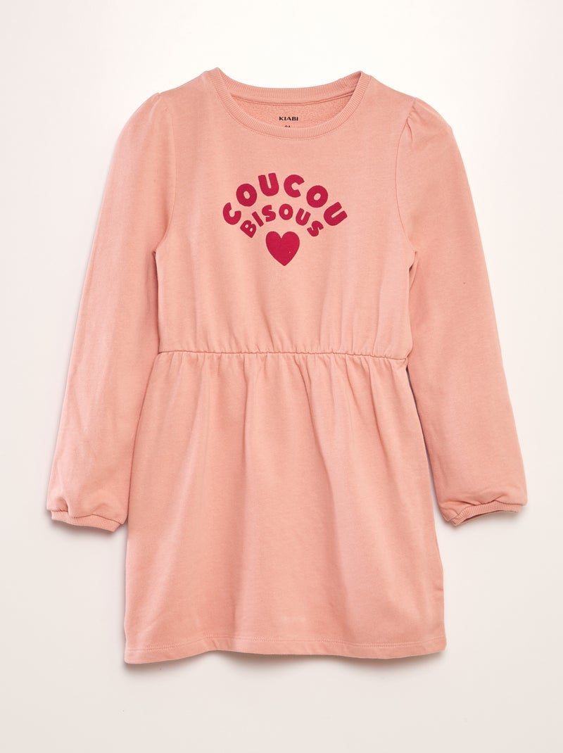 Jurk met print in french terry GROEN - Kiabi