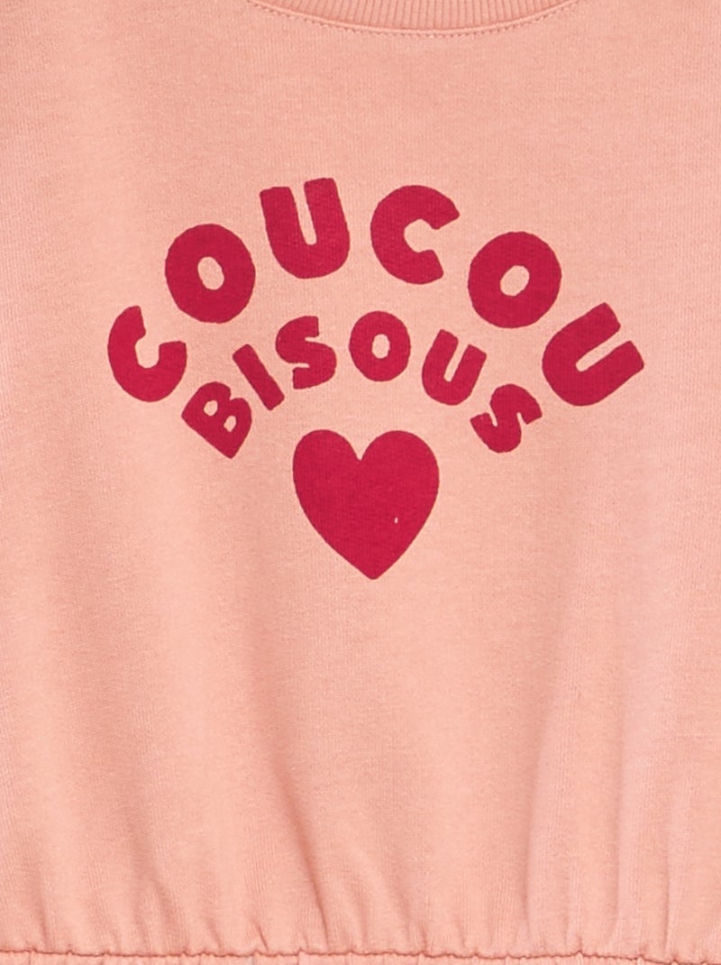 Jurk met print in french terry GROEN - Kiabi