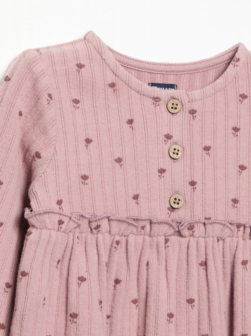Jurk met print van zacht breisel Rose - Kiabi