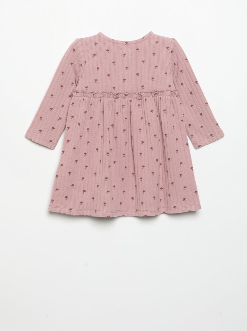 Jurk met print van zacht breisel Rose - Kiabi