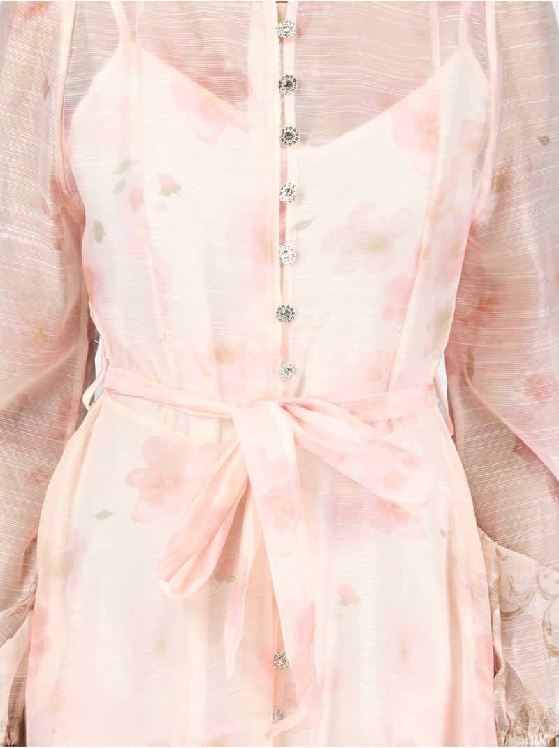 Jurk met prints Crème - Kiabi