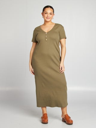 Jurk met ribbeltextuur