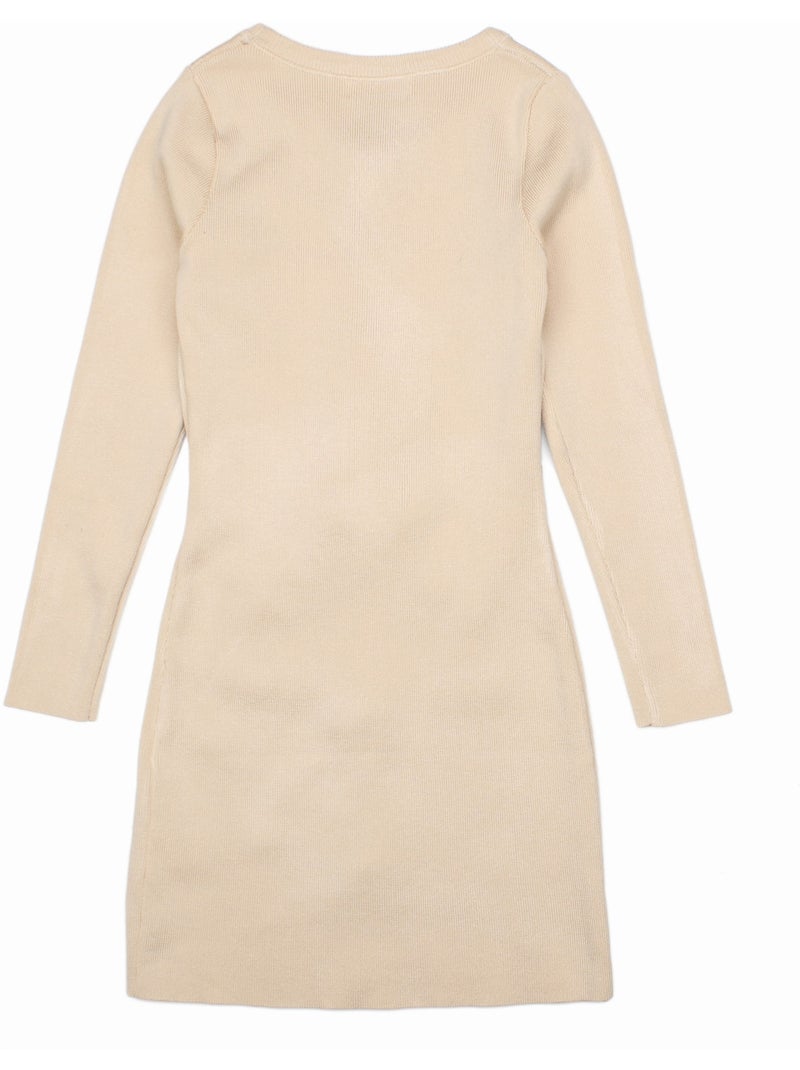 Jurk met riem - Kids Star Beige - Kiabi