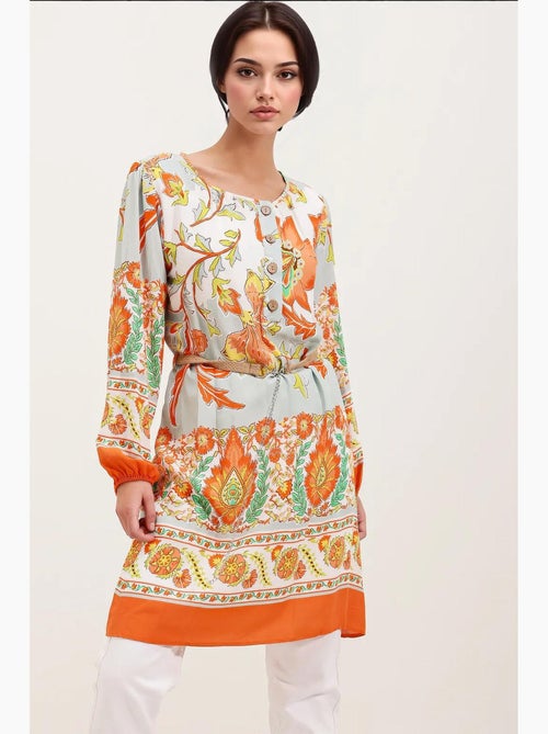 Jurk met riem en patroon bdart - Kiabi Jurk met riem en patroon bdart - Kiabi