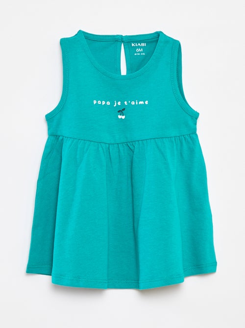 Jurk met schouderbandjes met print - Kiabi