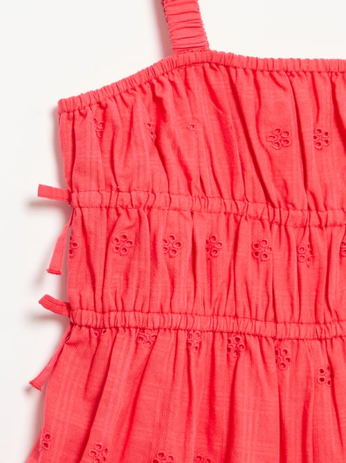 Jurk met smalle bandjes en all-over geborduurde motieven - Kiabi