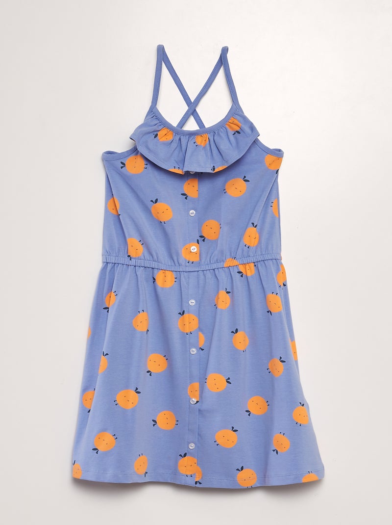 Jurk met smalle gekruiste schouderbandjes BLAUW - Kiabi