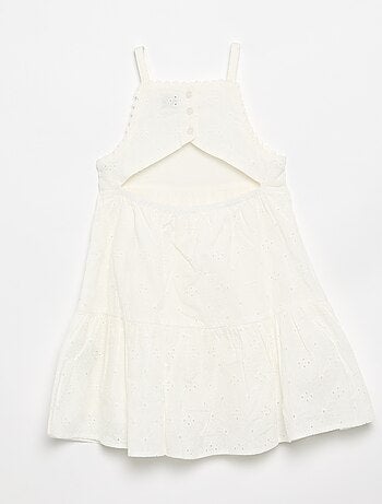 Jurk met spaghettibandjes en broderie anglaise